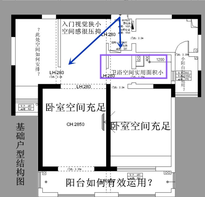 圖1 基礎(chǔ)戶型結(jié)構(gòu)圖
